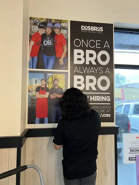 Interior signage, menu boards and wall graphics installed for Dos Bros Mexican Grill in Shelbyville, Tennessee (2 of 12)