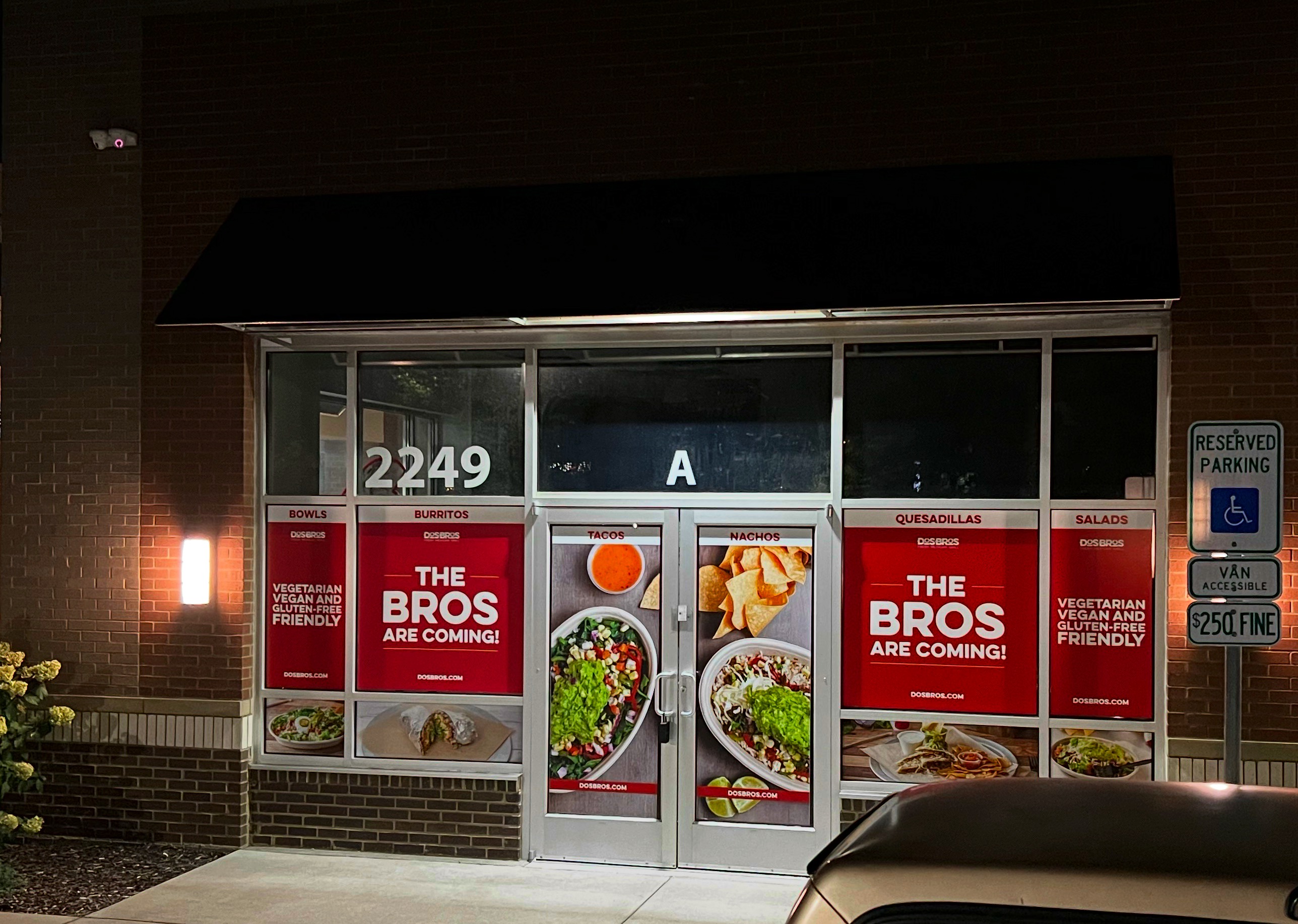 Dos Bros Fresh Mexican Grill Window Decals Murfreesboro TN