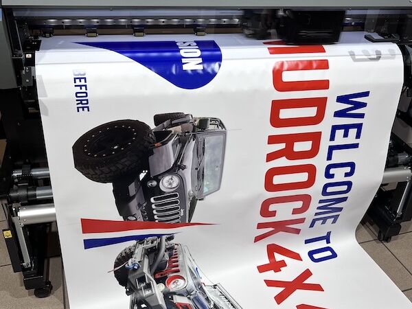 Full-color banner printing on a wide-format printer