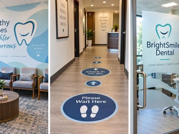 Dental office reception signage